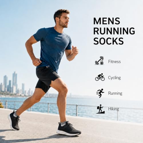 COOPLUS Mens Cushioned Ankle Running Socks Athletic Low Cut Moisture Wicking Cotton Short Sports Socks 7 Pairs - color: 7 Pairs Light Gray