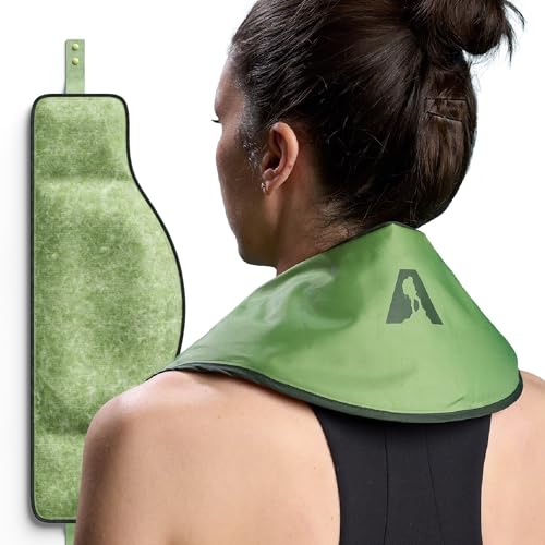 Flexible Neck Ice Pack Wrap 8" x 23", Soft Gel, Hands-Free - color: Green