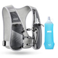 MIER Running Hydration Vest for Women Men, 500ml Soft Flask & Phone Holder - color: Dark Gray, size: Medium-Large