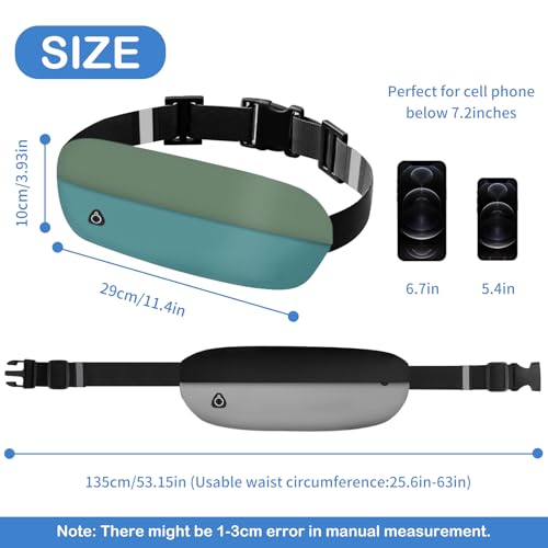 Waterproof Running Belt Waist Pack – Lightweight Fitness Phone Holder for Men Women, Adjustable Sport Bum Bag with Zipper Pockets for iPhone 15/16 Pro Max, Keys, Card (GSP8802, Green Blue) - color: Green Blue