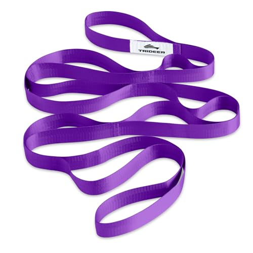 Trideer Stretching Strap with Loops, Yoga Strap, Stretch Bands for Exercise - color: Purple/75"x1"