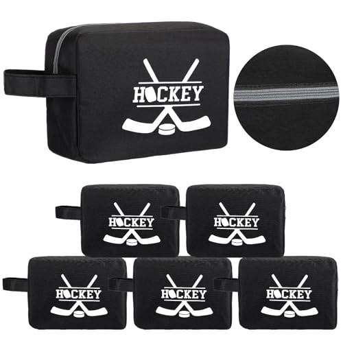 6 Pcs Hockey Tape Accessory Bag - Large Capacity Organizer with Double Zipper for Tape Wax Scissors Repair Kit Storage Office Hockey Supplies