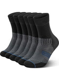 3 Pairs Running Compression Socks for Men & Women Crew Socks with Cushion - color: Black (3 Pairs), size: X-Large