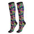 Compression Socks Women Knee High Support Circulation Stockings for Running Cycling Flying - color: Alien