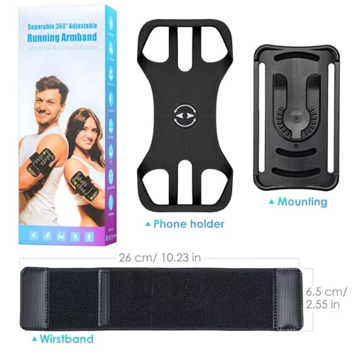 Cikyner Running Wristband, 360° Rotatable & Detachable Sports Wristband