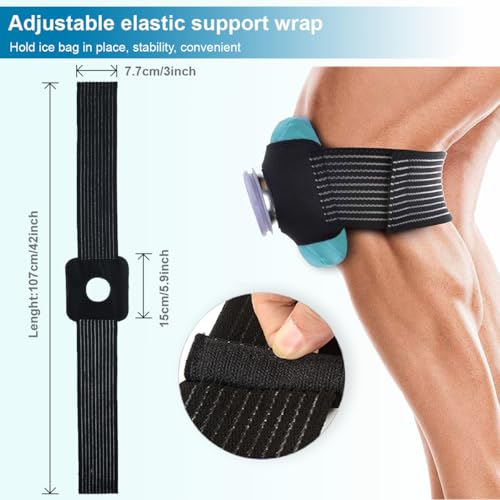 Ice Bags for Injuries, Thickened Ice Packs for Injuries Reusable, Hot & Cold Therapy for Pain Relief, Sports Injuries, No-Leak Cold Packs, 3 Size (6" 9" 11") (Set with Wrap) - size: Set with Wrap (6", 9", 11")