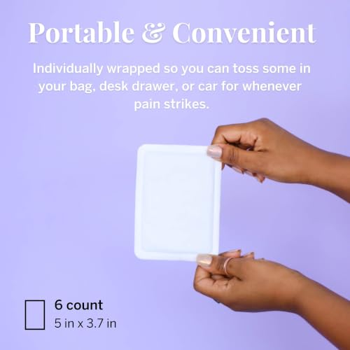 Pixie Period Cramps Menstrual Pain Relief Heat Patches - Lower Abdominal & Back Soothing Therapy - Natural Alternative to Lidocaine ICY Hot - Up to 8 Hours - 6 Count Discreet Disposable Heat Pads - size: 6 Count