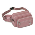 Fanny Pack for Women, Fashion Crossbody Waist Bag with 5 Zipper Pockets, Lightweight Adjustable Strap Chest Bag for Travel Hiking Running (Pink) - color: Pink