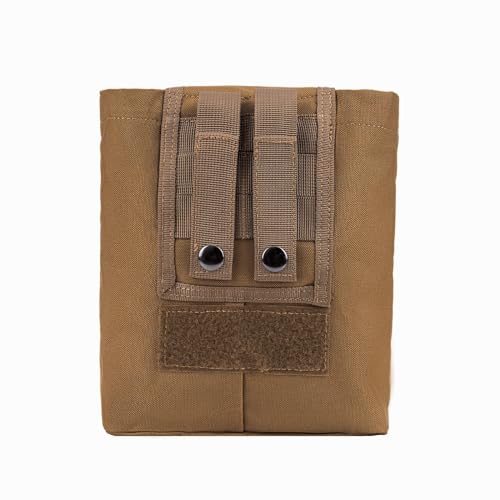 TACNEX Folding Dump Pouch for Duty/Battle/Range Belt Roll Up MOLLE Magazine Drop Pouch Drawstring Open Mag/Tool Recovery Waist Bag Utility Storage Pack for Hunting Shooting - color: Coyote Brown