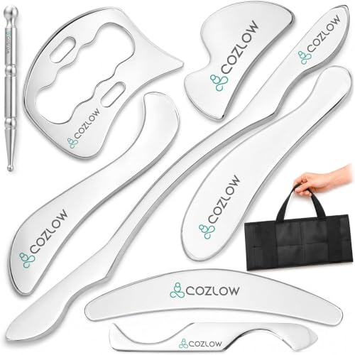 8-in-1 Muscle Scraper Stainless Steel Fascia Release Gua Sha IASTM Tools - style: Style F (8in1)