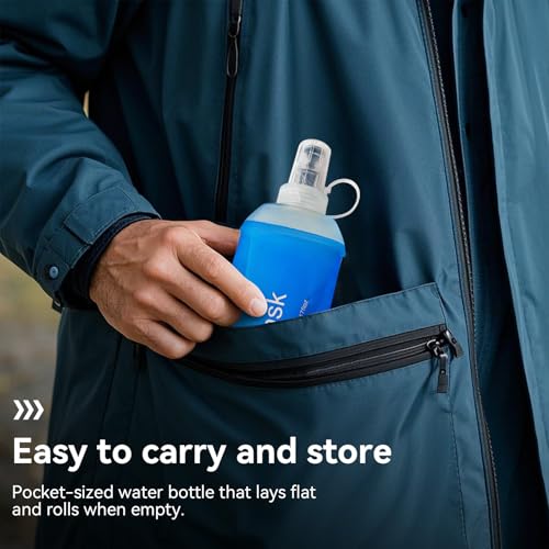 500ml Soft Flask, Soft Water Bottle for Hydration Packs, Running, Hiking, Cycling and Climbing - 2Pcs Blue - color: 500ml, 2 blue