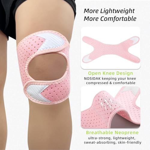 Patellar Tendon Support Strap, Patella Knee Brace for Women Men - style: Pink-1PC