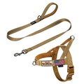 Annchwool No Pull Dog Harness with Padded Handle+5 Ft Leash(Brown-Set,S) - color: Brown Set, size: S