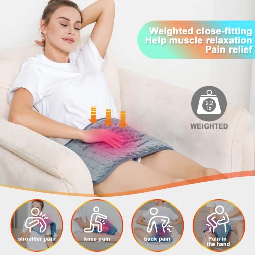 Heating Pad,Heated Blanket,Heating Pad for Back Neck,LightGray,24x12 in - color: Rhombicgray, size: 24x12 Inch