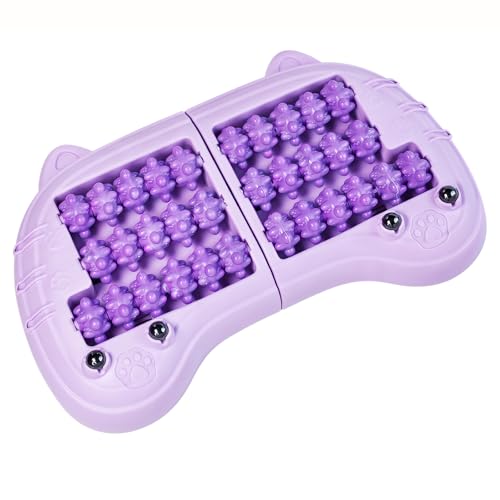 Foot Roller Massager for Plantar Fasciitis Pain Relief, Large Size Under Desk Feet Massage, Manual Acupressure Tool, Eases Pain & Cold Feet, Boosts Circulation, Split Portable & Washable，Purple