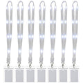 LED Light Up Flashing Cruise Lanyards Keychain Key Holder Neck Straps Necklace - color: White - (7 Pack With 7 Pack Plastic Badge Holder)