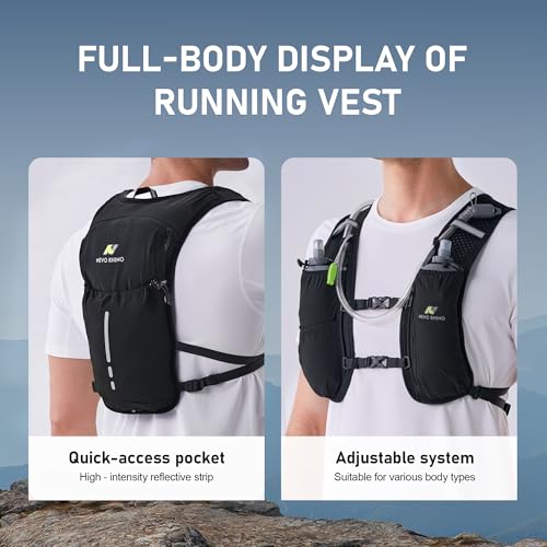 N NEVO RHINO Running Vest with 1.5L Water Bladder, Hydration Vest Pack - color: Black