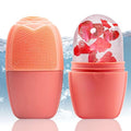 XHJRI Ice Face Roller Massager,Ice Cube Roller for Face, Eyes and Neck Naturally Conditioning and Skin Care,De-Puff Eye Bags,Reduce Migraine Pain,Reusable Massage Silicone Ice Mold (New Pink) - color: New Pink