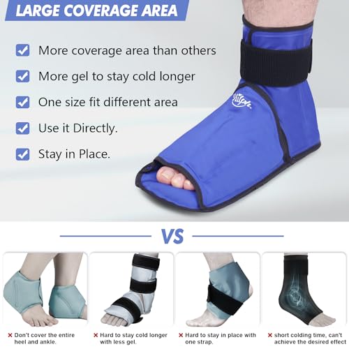 Hilph of Foot Toe Ice Pack Wrap and Foot Ankle Ice Pack Wrap for Pain Relief