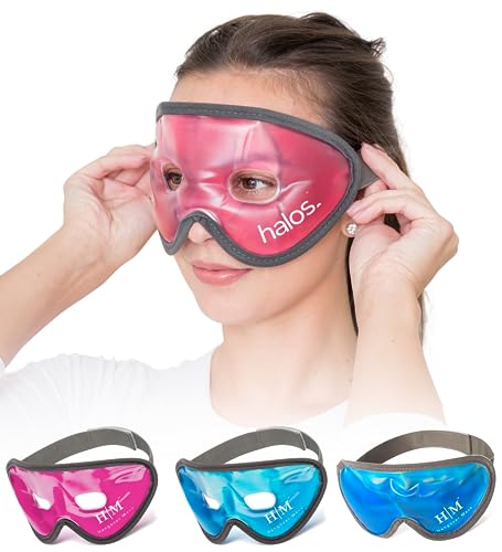 MyHalos Cooling Gel Eye Mask, Cold Ice Pack for Puffy Eyes & Dark Circles - color: Pink, size: Pack of 1