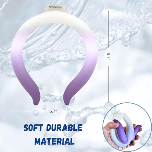 2 Pack Neck Cooling Tube with Insulated Bag - Reusable Ice Ring Neck Cooler Indoor Outdoor - Wearable Cooling Wrap - Relief for Summer and Hot Flashes - Ice Ring Freezes Under 64℉(Purple+Blue) - color: 2 Pack Blue and Purple