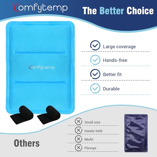 Comfytemp Ice Packs for Injuries Reusable, Large Hot Cold Gel Pack for Body - size: 10.5"x14.5"