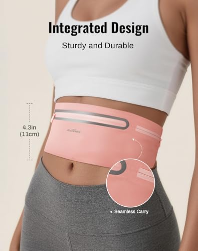 Running Belt for Women & Men-Ultra Light Slim Running Belts - color: Pink