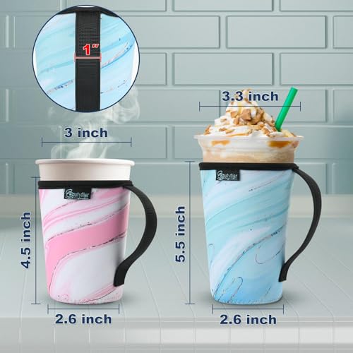Reusable Insulated Neoprene Iced Coffee Sleeve, Hot & Cold Drink Cooler Cover for 16-32oz Cups, Compatible with Starbucks/Dunkin/McDonalds, Durable Beverage Holder for Cold Soda, Multi-Pattern Options - color: Pattern4