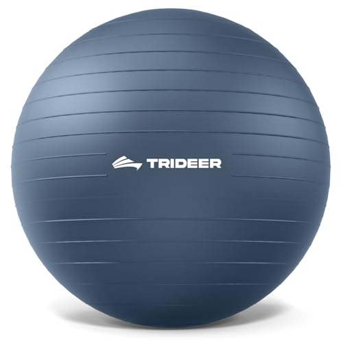 Trideer Yoga Ball for Exercise, Pregnancy, Exercise Ball, Pump Included - color: Navy Blue, size: L(23-26ines/58-65cm)