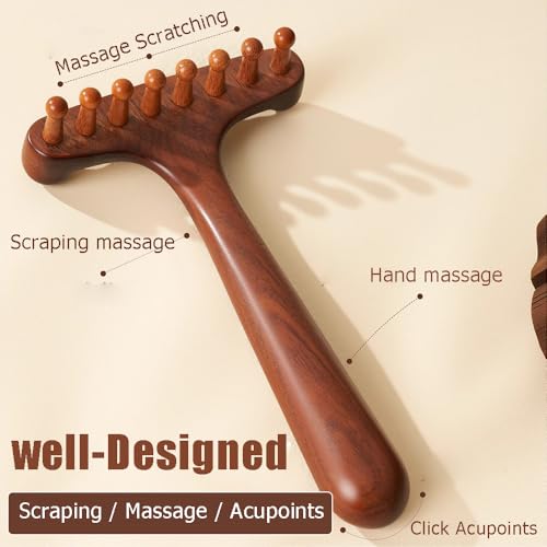 OULIGET Wood Gua Sha Massage Tools Set,Scraping Scalp Comb,Scraping Natural Wooden Gua Sha Tool for Headache,Back,Neck,Shoulder Relaxation,Neck Massage Comb. - style: Neck Massage Comb