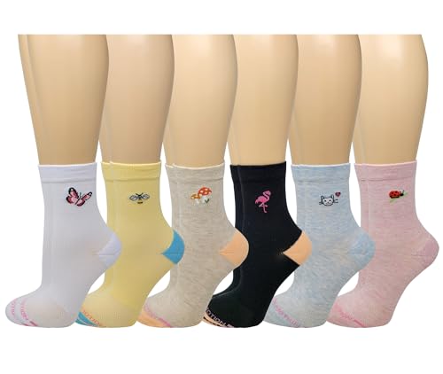 Mid-Crew Compression Socks | Half-Cushion | Dr Motion ( 6 Pairs ) - color: Assorted a