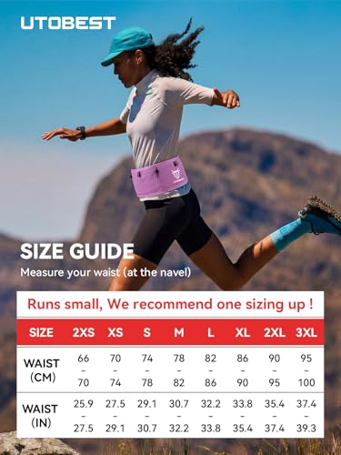 UTOBEST Running Belt for Men & Women, No Bounce Running Waist Pack, B7 Pro - color: Pink, size: 2XL(35.4-37.4")