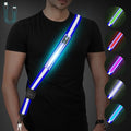Fitense LED Reflective Belt Sash - 5 Lights Colors & 3 Light Modes High Visibility Night Safety Belt, Rechargeable Light Up Running Gear Adjustable Vest Straps for Runners Walkers Men Women - color: Blue, style: Classic