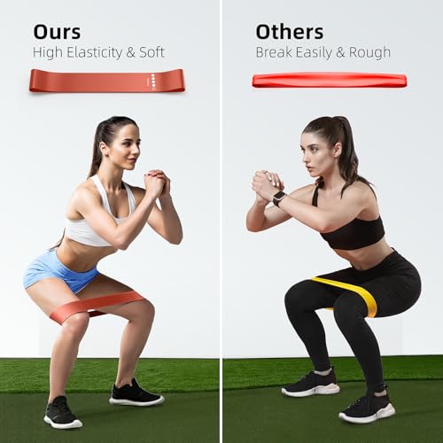 Resistance Bands for Working Out, 5-Pack Loop Exercise Bands for Home Gym - color: Pink