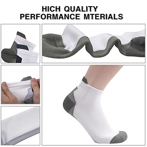 Sooverki Copper Compression Socks Women and Men 6 Pairs - Circulation Arch Support Plantar Fasciitis Running Ankle Socks - color: A3-b - 6 Pairs - Multicolour - No Show, size: Small-Medium