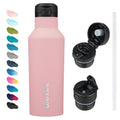 BJPKPK 17oz Insulated Thermal Water Bottle, Straw & Handle, Stainless Steel - color: Light Pink, size: 17 Ounces