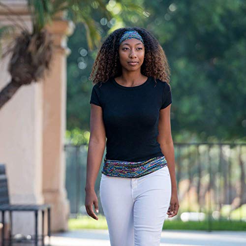 BANDI Running Belt for Women & Men – USA Made No-Bounce Adjustable Waist Pack & Secure Fanny Pack – Fits All Phones, Gels & Essentials – Zipper-Free, Medical Device Friendly - color: Confetti