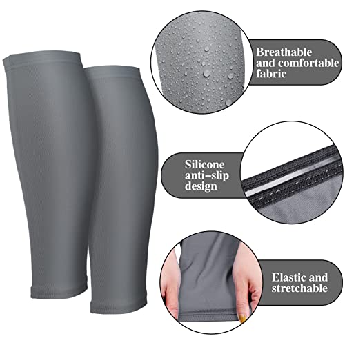 Sintege 3 Pairs Calf Compression Sleeves Women Men, XL, Black, White, Gray - color: Black, White, Gray, size: X-Large