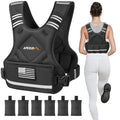 APEXUP Adjustable Weighted Vest, 4-10lb/12-18lb/20-32lb Vest with 6 Ironsand Weights and Large Pocket, Weight Vest for Men Women Strength Training, Running, Walking - color: Black, size: 20-32lbs