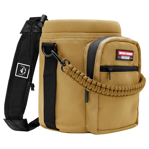 NATURE PIONEOR 26-128 oz Insulated Water Bottle Carrier Holder with Strap - color: Brown, size: Half Gallon YETl