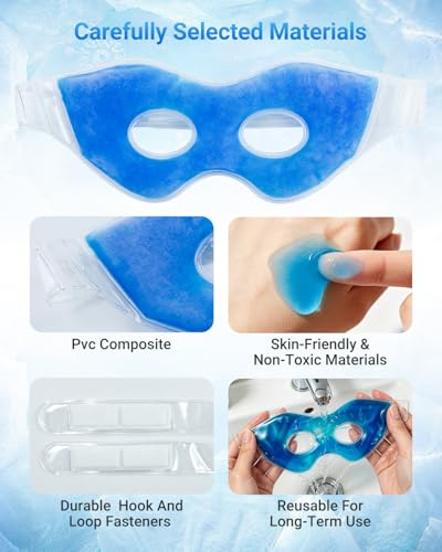 2PCS Gel Cooling Eye Mask for Puffy Eyes and Dark Circles - size: Can be Adjustable according headsize