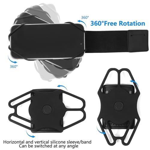 Wristband Phone Holder for Running, 360°Rotation & Detachable Sports Armband, Arm Band for Running, Fits 4''-6.5''Phone