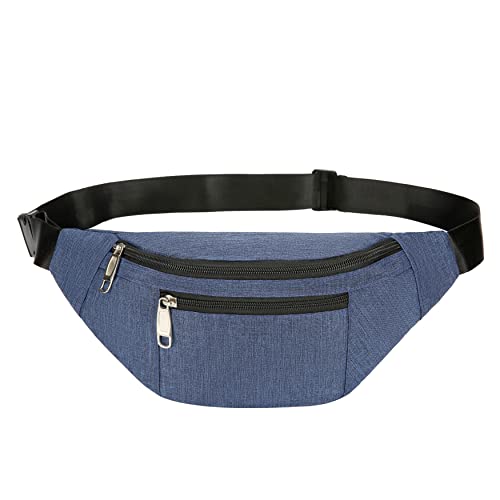 Fanny Pack for Men & Women, Fashion Waterproof Waist Packs with Adjustable Belt, Casual Bag Bum Bags for Travel Sports Running. - color: Dark Blue