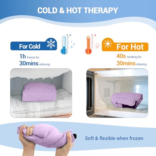 Comfytemp Ankle Foot Ice Pack Wrap, Ice Boot Gout Heel Ice Pack, Reusable - color: Purple 70, size: Large