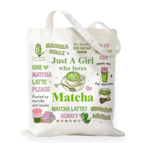 Canvas Tote Bag Gift for Women Girls Friends Shopping Beach Vacation Canvas Tote Bag - color: Matcha
