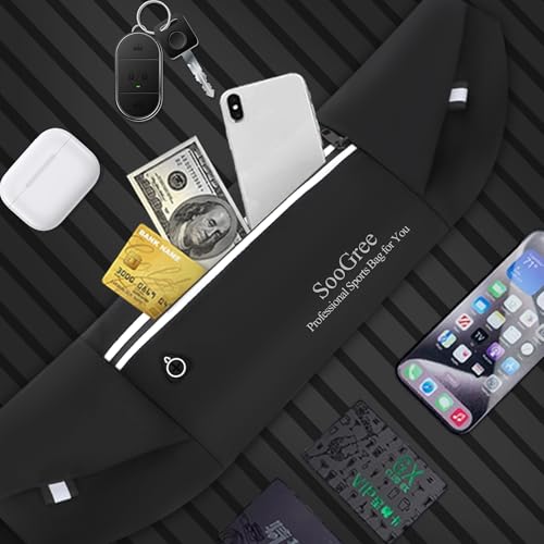 Men Women Slim Running Belt Fanny Pack,Zipper Waterproof Running Waist Pack,Ultra Light Reflective Phone Holder,Sport Workout Exercise Belt Bag for Running Walking Cycling Camping Gym (GSP1198-Green) - color: GSP1198-Green