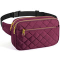 CXWMZY Fashion Fanny Packs for Women & Men, Girls Boys Teens Waist Bag Hip Bum Bag Cute Fanny Pack Casual Bum Bag with Multi-Pockets Adjustable Belts for Disney Traveling Cycling Running (Wine Red) - color: Wine Red