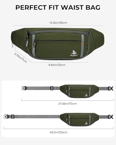 2.5L Fanny Pack for Women Men, RFID Blocking Crossbody Belt Bag, Green - color: Green