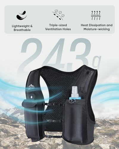 Zelvot Running Vest for Women Men, Touchscreen Phone Pocket - color: Black, size: Large-X-Large
