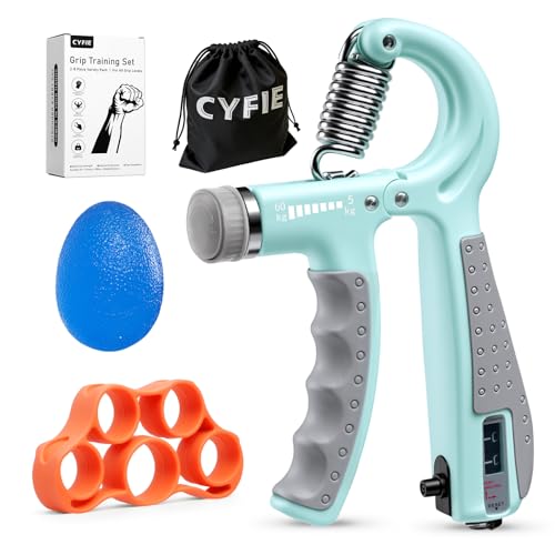 CYFIE Grip Strength Trainer Kit Adjustable 10-132Lbs Hand Exerciser Counter - color: Green